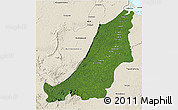 Satellite 3D Map of Boven Suriname, shaded relief outside