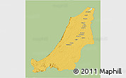 Savanna Style 3D Map of Boven Suriname, single color outside