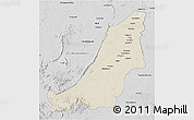 Shaded Relief 3D Map of Boven Suriname, desaturated