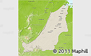 Shaded Relief 3D Map of Boven Suriname, physical outside
