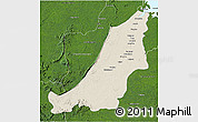 Shaded Relief 3D Map of Boven Suriname, satellite outside