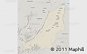 Shaded Relief 3D Map of Boven Suriname, semi-desaturated