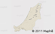 Shaded Relief 3D Map of Boven Suriname, single color outside