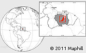 Blank Location Map of Boven Suriname, highlighted country, highlighted parent region