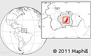 Blank Location Map of Boven Suriname, highlighted country