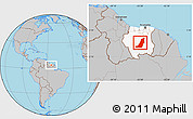 Gray Location Map of Boven Suriname, highlighted country