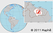 Gray Location Map of Boven Suriname, highlighted parent region