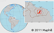 Gray Location Map of Boven Suriname
