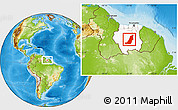 Physical Location Map of Boven Suriname, highlighted country