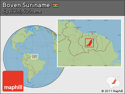 Savanna Style Location Map of Boven Suriname