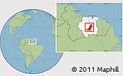 Savanna Style Location Map of Boven Suriname, highlighted country