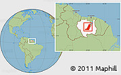Savanna Style Location Map of Boven Suriname, highlighted parent region