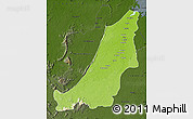 Physical Map of Boven Suriname, darken