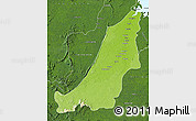 Physical Map of Boven Suriname, satellite outside
