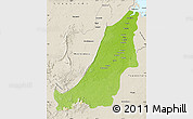 Physical Map of Boven Suriname, shaded relief outside