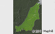 Satellite Map of Boven Suriname, darken, semi-desaturated