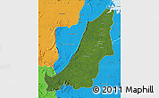 Satellite Map of Boven Suriname, political outside