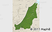Satellite Map of Boven Suriname, shaded relief outside