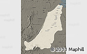 Shaded Relief Map of Boven Suriname, darken