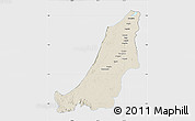 Shaded Relief Map of Boven Suriname, single color outside
