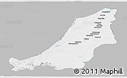 Gray Panoramic Map of Boven Suriname, single color outside