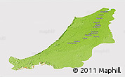 Physical Panoramic Map of Boven Suriname, cropped outside