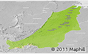 Physical Panoramic Map of Boven Suriname, lighten, desaturated