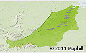 Physical Panoramic Map of Boven Suriname, lighten