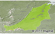 Physical Panoramic Map of Boven Suriname, semi-desaturated