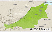 Physical Panoramic Map of Boven Suriname, shaded relief outside