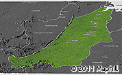 Satellite Panoramic Map of Boven Suriname, desaturated