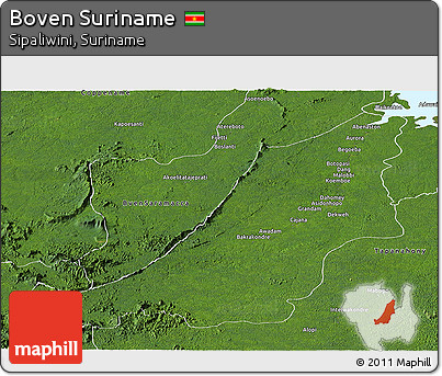 Satellite Panoramic Map of Boven Suriname