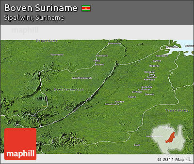 Satellite Panoramic Map of Boven Suriname