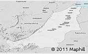 Silver Style Panoramic Map of Boven Suriname