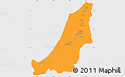 Political Simple Map of Boven Suriname, single color outside