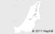 Silver Style Simple Map of Boven Suriname, single color outside