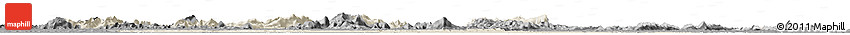 Shaded Relief Horizon Map of Coppename, darken, desaturated