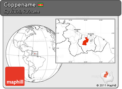 Blank Location Map of Coppename