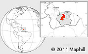 Blank Location Map of Coppename, highlighted country, within the entire country