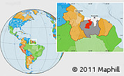 Political Location Map of Coppename, highlighted country, highlighted parent region, within the entire country
