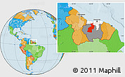 Political Location Map of Coppename, highlighted country, highlighted parent region