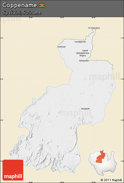 Classic Style Map of Coppename, single color outside