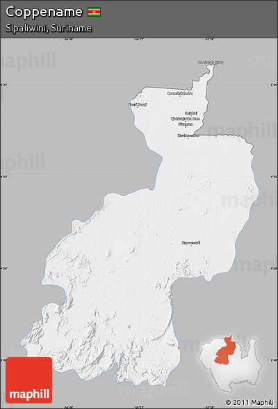Gray Map of Coppename, single color outside