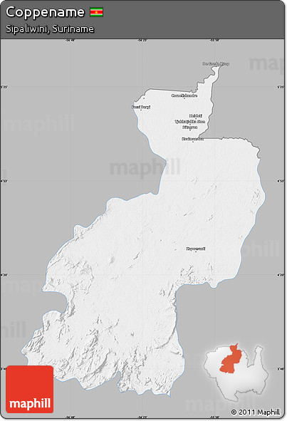 Gray Map of Coppename, single color outside