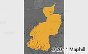 Political Map of Coppename, darken, desaturated