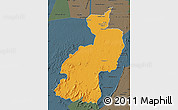 Political Map of Coppename, darken, semi-desaturated