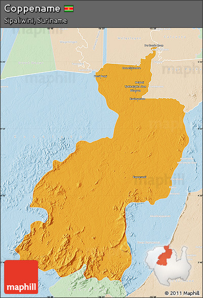 Political Map of Coppename, lighten
