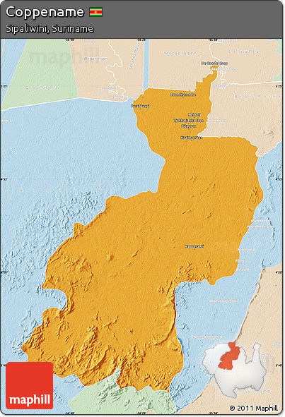 Political Map of Coppename, lighten