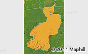 Political Map of Coppename, satellite outside