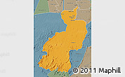 Political Map of Coppename, semi-desaturated